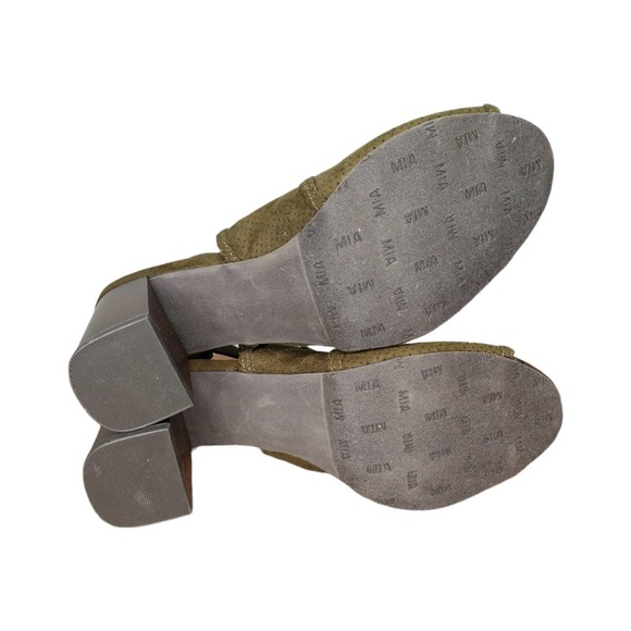 MIA Pat Perforated Heel Sandal Olive Size 9 - Picture 8 of 8